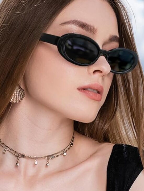 Fashion Small Oval Sun Glasses 2 Pack